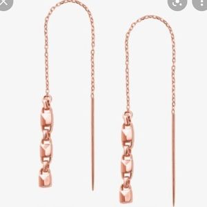 Michael Kors Rose Gold Link Threader Earrings